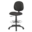 Boss Office Products Stand Up Fabric Drafting Stool with Foot Rest in Black