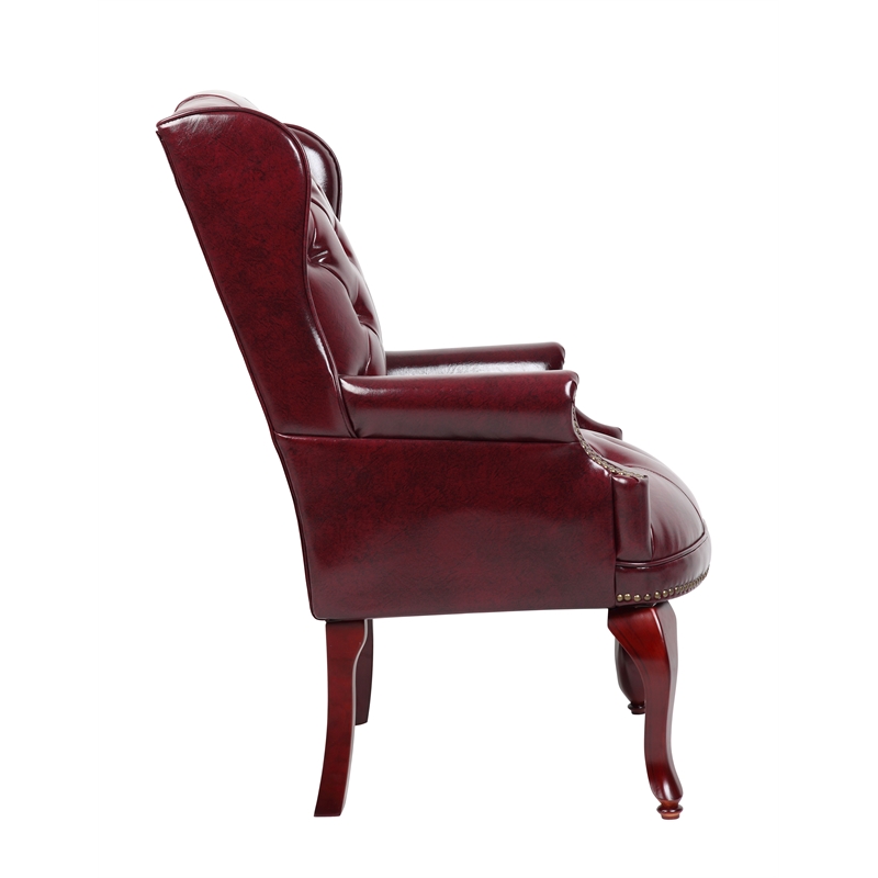 Boss Office Products Wingback Traditional Guest Chair In Burgundy