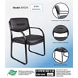 Boss Office Products Leather Guest Chair with Sled Base in Black
