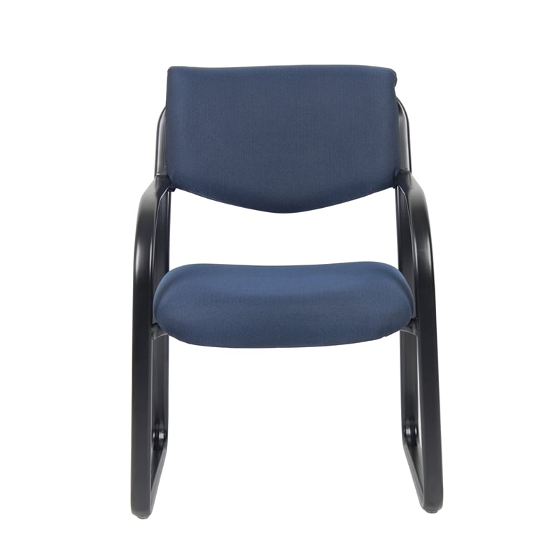 Boss Office Products Fabric Sled Base Guest Chair with Arms in Blue