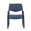 Boss Office Products Fabric Sled Base Guest Chair with Arms in Blue