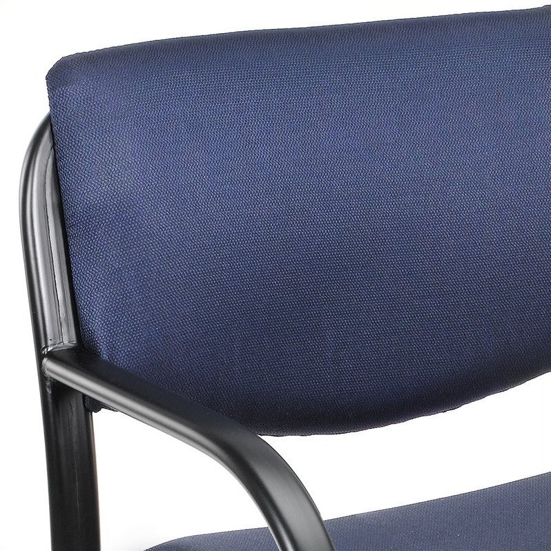 Boss Office Products Fabric Sled Base Guest Chair with Arms in Gray 