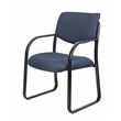 Boss Office Products Fabric Sled Base Guest Chair with Arms in Blue