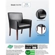 Boss Office Products Box Arm Guest Chair with Wood Legs in Black
