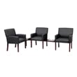 Boss Office Products Box Arm Guest Chair with Wood Legs in Black