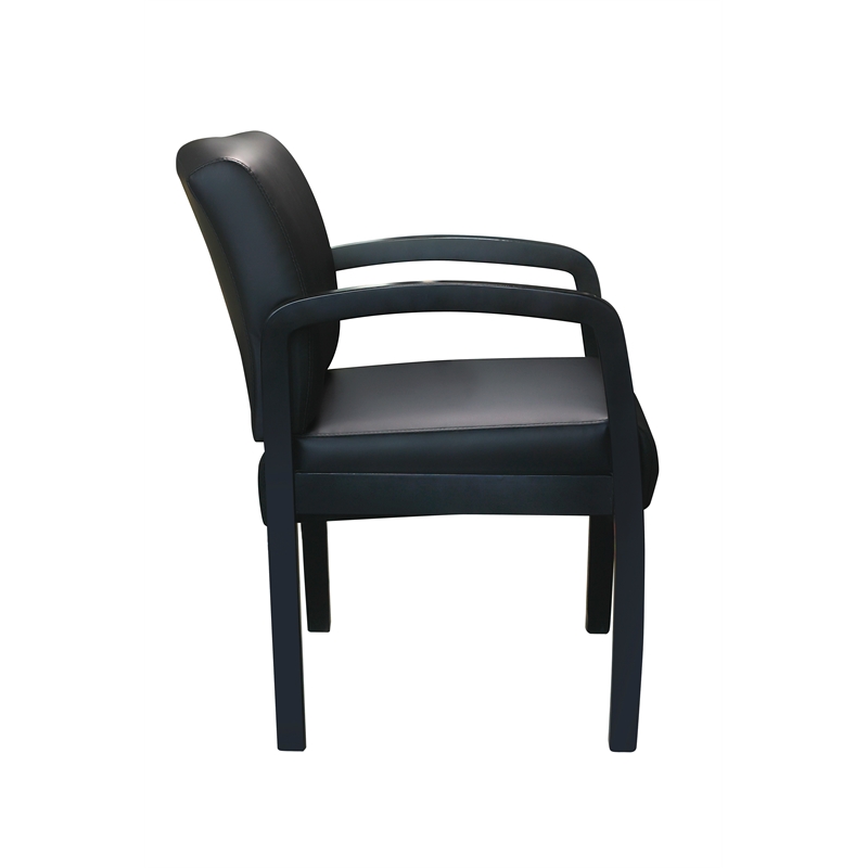 Boss NTR LeatherPlus Guest Chair in Black