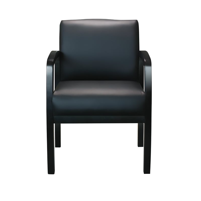Boss NTR LeatherPlus Guest Chair in Black