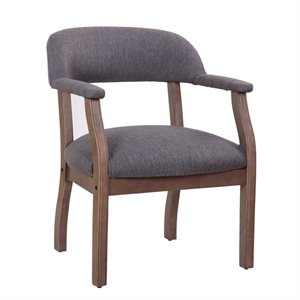 Boss Refined Rustic Accent Chair in Slate Gray Commercial Grade Linen