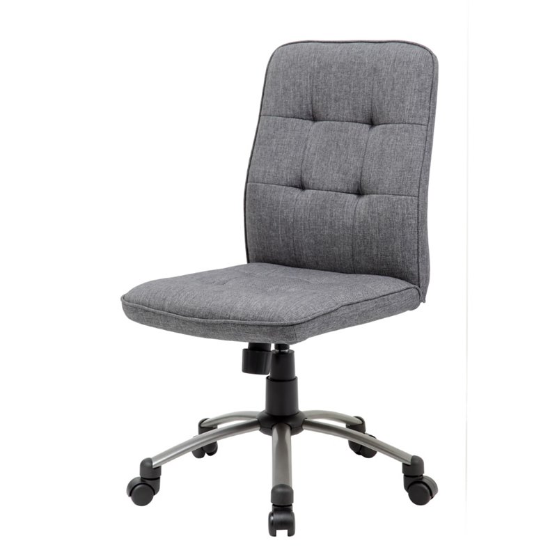 Boss Pretty Parsons Modern Armless Office Chair In Slate Gray