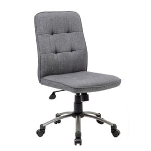 Boss Pretty Parsons Modern Armless Office Chair in Slate Gray