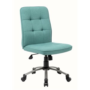 Boss Pretty Parsons Modern Armless Office Chair in Green