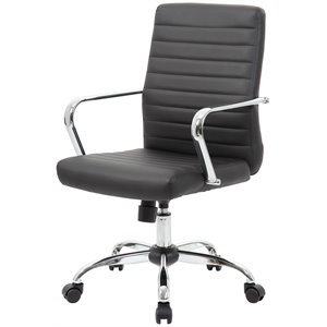 Boss Office Drummond Faux Leather Swivel Office Chair in Black