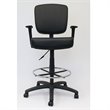 Boss Office Tough to Task Faux Leather Swivel Drafting Stool in Black