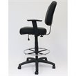 Boss Office Tough to Task Faux Leather Swivel Drafting Stool in Black