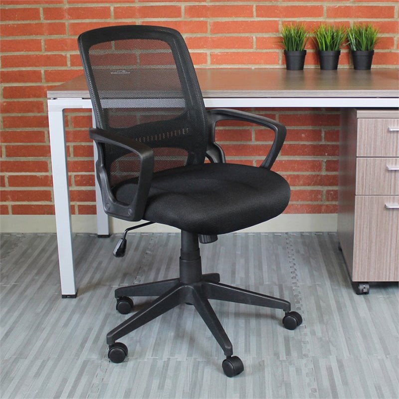 Boss Office Mesh Swivel Office Chair in Black