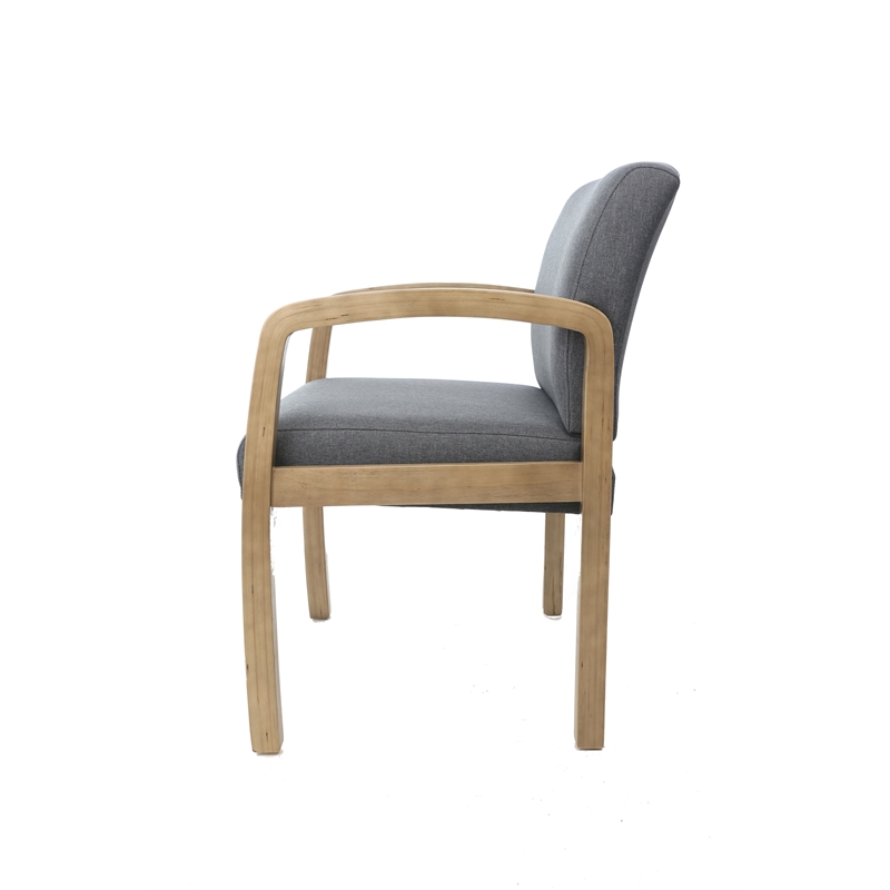 Boss Office Albany Guest Chair in Slate Gray and Driftwood