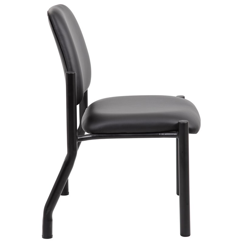 Details about   Boss Office Big and Tall Faux Leather Guest Chair in Black 