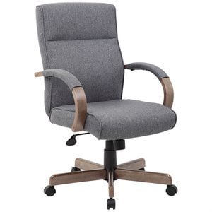 boss office albany ergonomic swivel executive office chair in gray