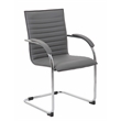 Boss Office Faux Leather Office Chair in Gray (Set of 2)