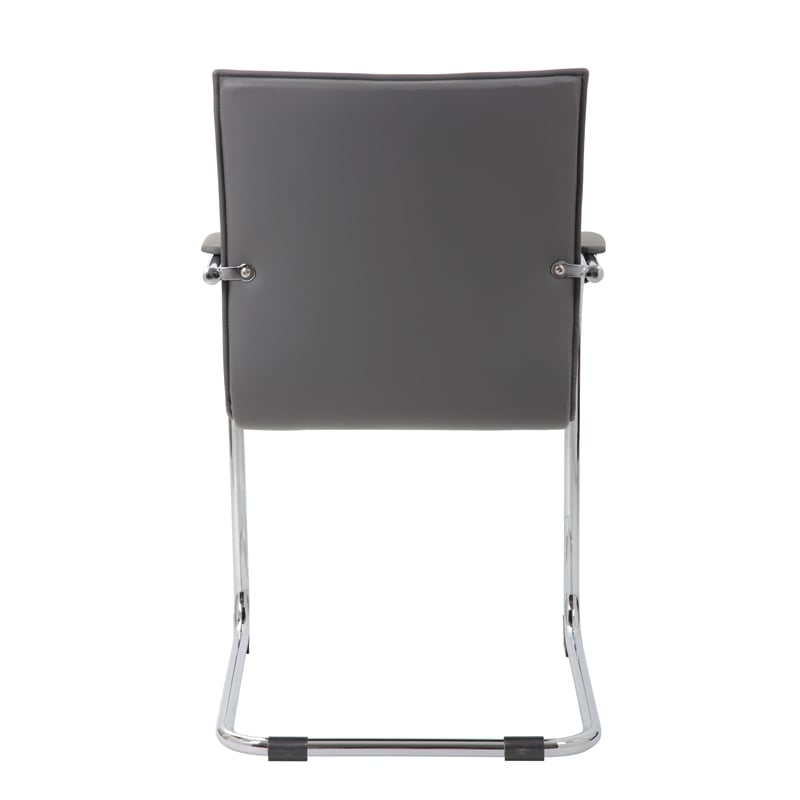 Boss Office Faux Leather Office Chair in Gray (Set of 2)