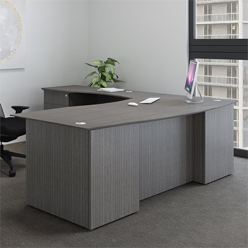 Boss Office Reclaim Executive Desk Shell in Driftwood N6001DW