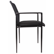 Boss Office Products Stacking Guest Arm Stacking Guest Chair in Black