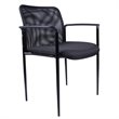 Boss Office Products Contemporary Stacking Guest Arm Stacking Guest Chair in Black