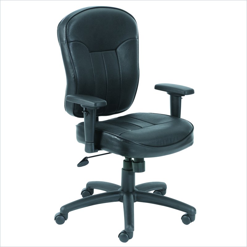 Boss Office Products Black Leather Task Chair With Wild Arms B1561 Boss Office Products Black Leather Task Chair With Wild Arms