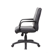 Boss Office Products Mid Back Executive Office Chair in Leather Plus in Black