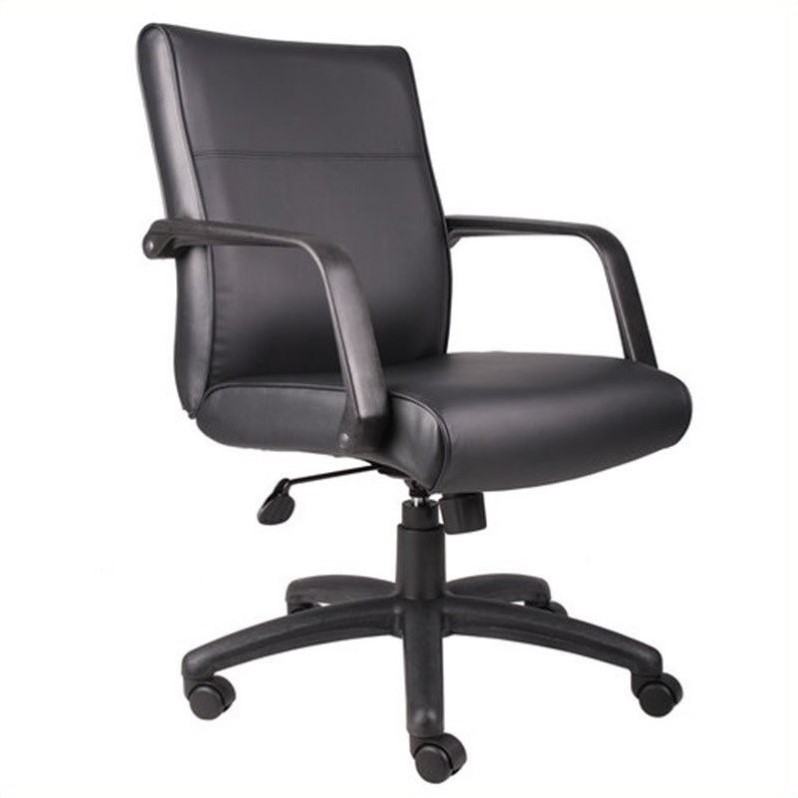 Boss Office Products Mid Back Executive Office Chair in Leather Plus