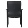 Boss Office Products Metal 4 Leg Side Guest Chair in Leather Plus in Black