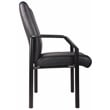 Boss Office Products Metal 4 Leg Side Guest Chair in Leather Plus in Black