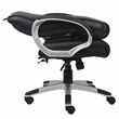 Boss Office Products No Tools Required Executive Leather Office Chair in Black