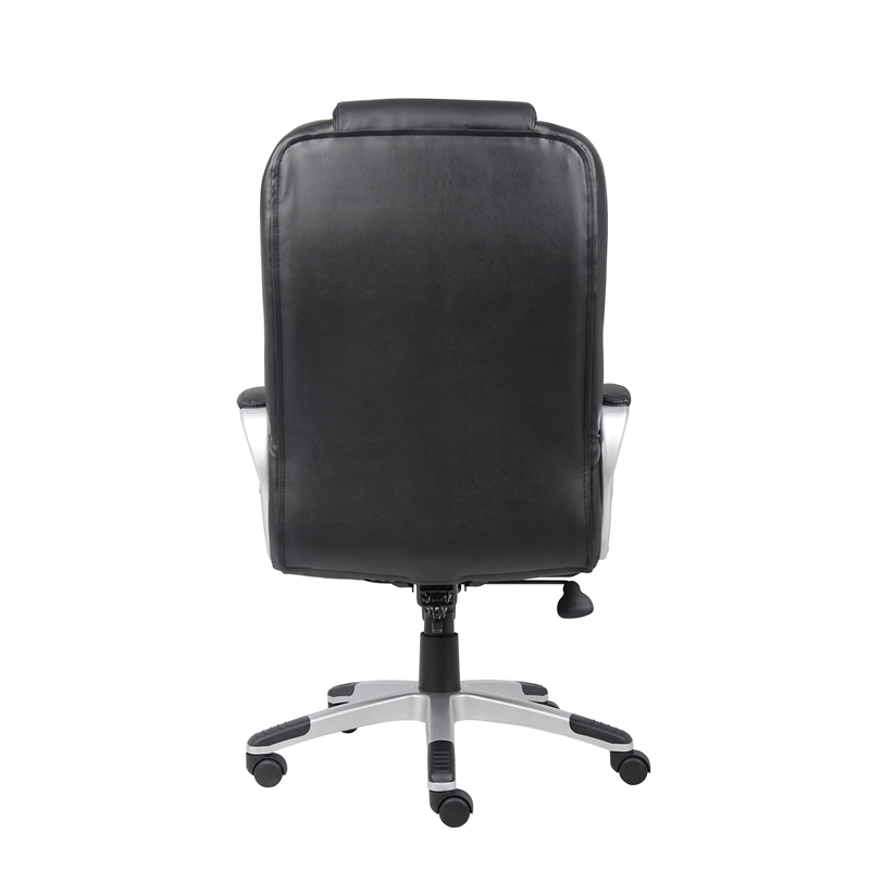 Boss Office Products No Tools Required Executive Leather Office Chair in Black