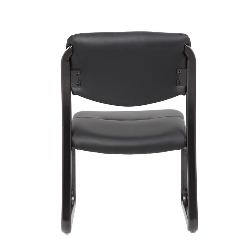 Boss Office Products Leather Plus with Black Frame Guest Chair