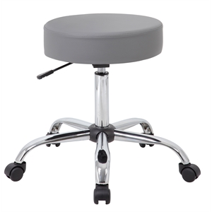 boss office modern fabric gray caresoft medical lab rolling stool