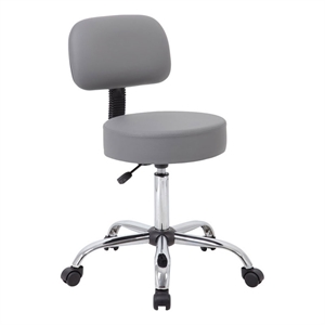 boss office adjustable faux leather backed wheeled office stool b245