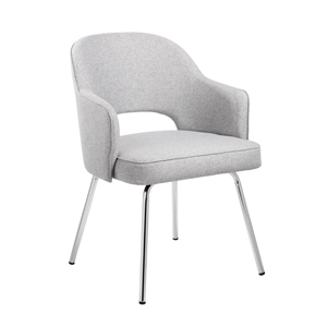 black caressoftplus modern side to dining chair in gray linen