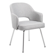Black CaressoftPlus Modern Side to Dining Chair in Gray Linen