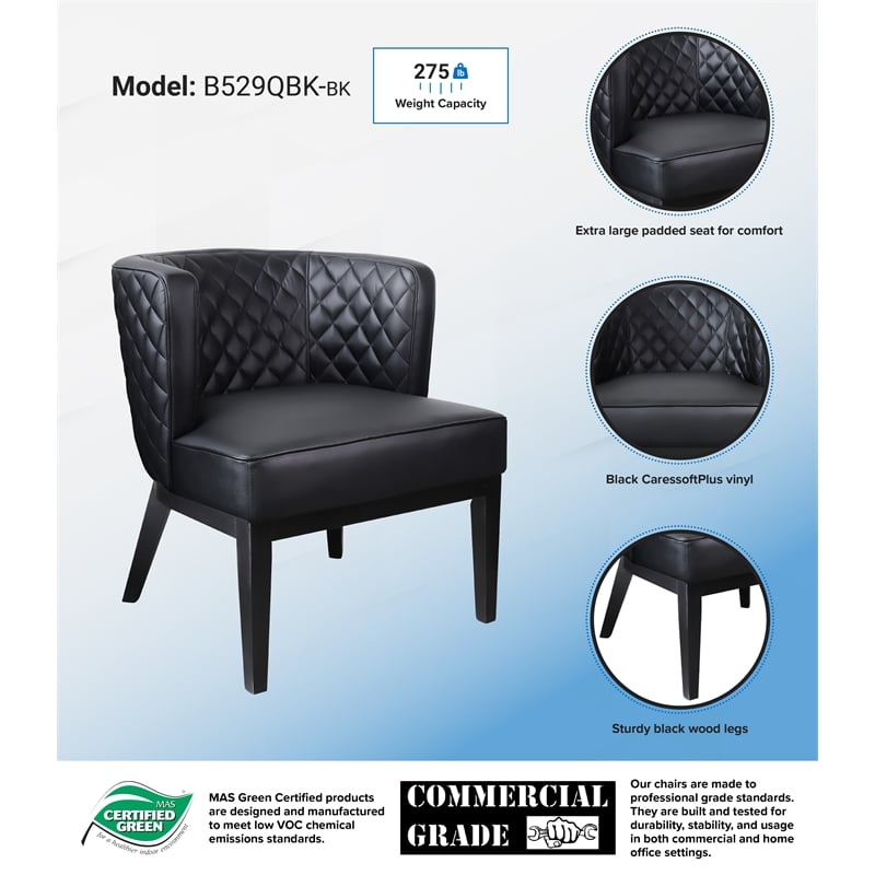 Boss Office Ava Quilted Accent Chair in Black