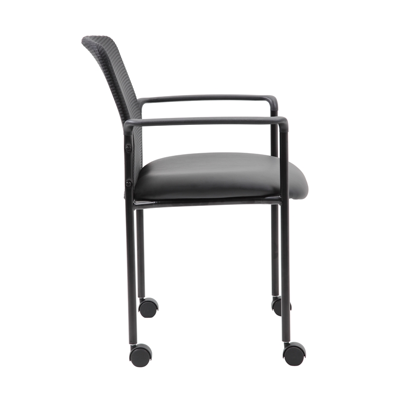 Boss Office Mesh Guest Chair with Casters in Black