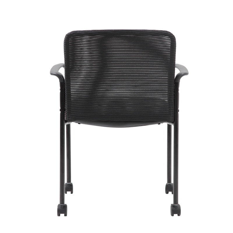 Boss Office Mesh Guest Chair with Casters in Black