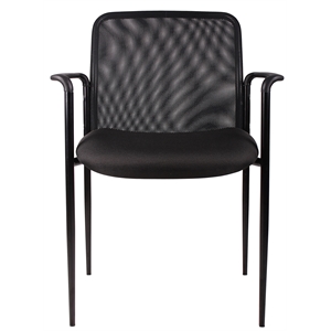 Boss Office Mesh Guest Chair with Casters in Black