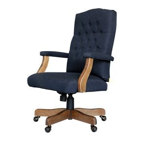 Boss Office Traditional Executive Chair in Denim Blue Linen
