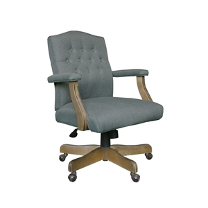 boss office executive mid balck medium grey linen chair
