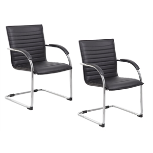 boss office chrome frame side chair (2 pack)