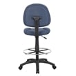 Boss Office Contoured Comfort Rolling Fabric Drafting Stool in Blue