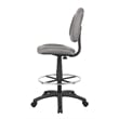 Boss Office Contoured Comfort Rolling Fabric Drafting Stool in Gray