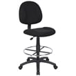 Boss Office Contoured Comfort Fabric Drafting Stool with Loop Arms in Gray