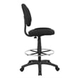 Boss Office Contoured Comfort Fabric Drafting Stool with Loop Arms in Gray